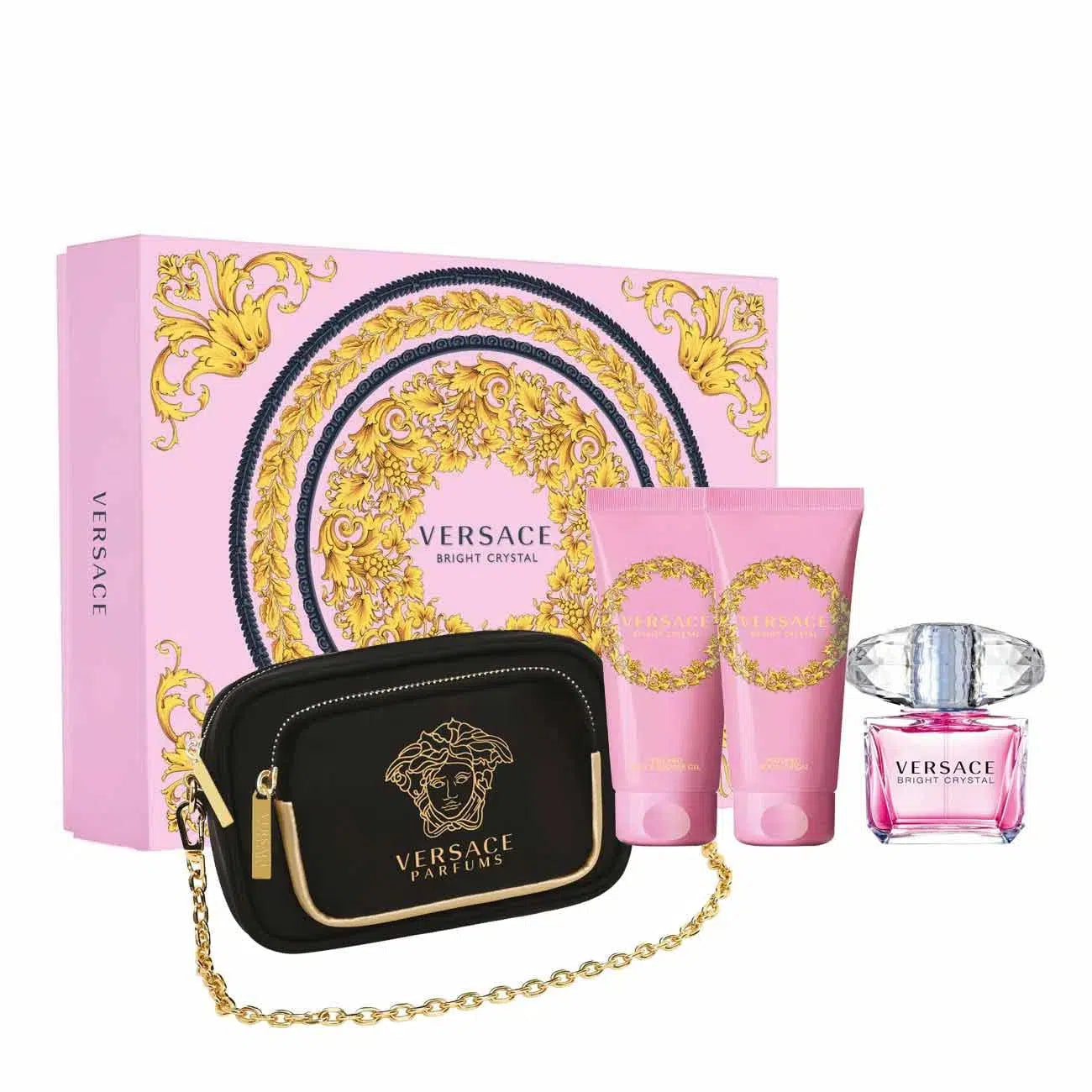 Versace Bright Crystal 3-Piece with Versace Clutch Gift Set for Women